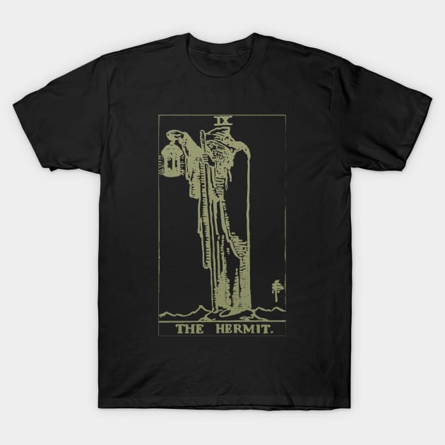 Golden Tarot - The Hermit T-Shirt by tetratarot